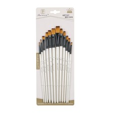 12Pcs Nylon Wool Artist Paint Brushes Fit For Watercolour Acrylic Gouache