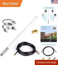 Waterproof 5.8dBi LoRa 915MHz Antenna with 20Ft Low Loss Cable for Helium Mining