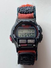 VINTAGE 1990s TIMEX IRONMAN TRIATHLON LCD watch withANIMAL Tyre Strap - working