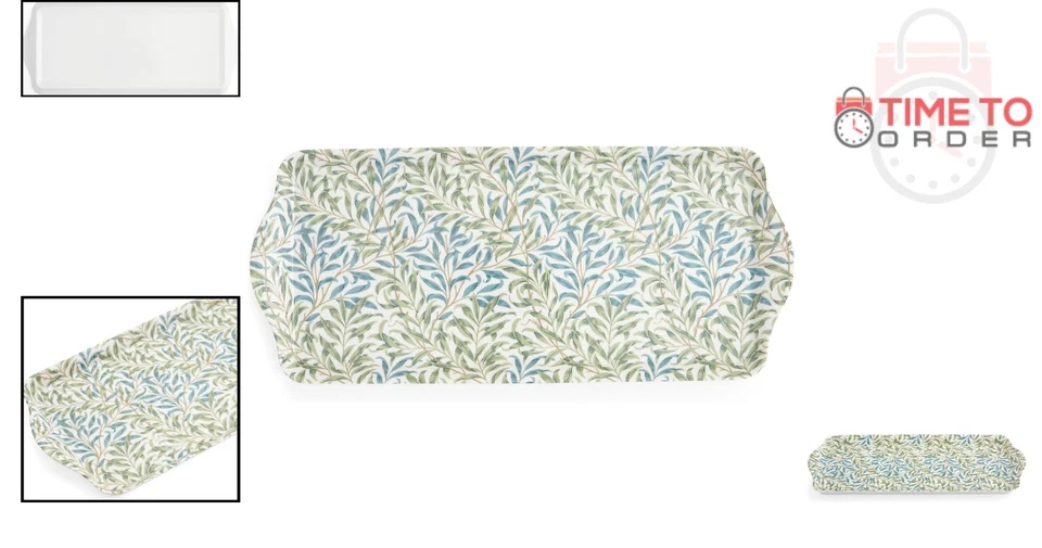 Melamine Sandwich Tray 15x6 Green Willow Bough Floral Serveware Dishwasher Safe Foto 2 de 4