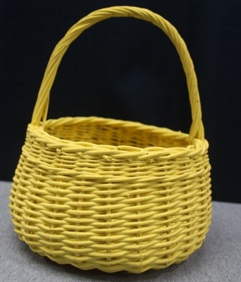 Excellent Yellow wicker handle basket Farmhouse Chic, Easter