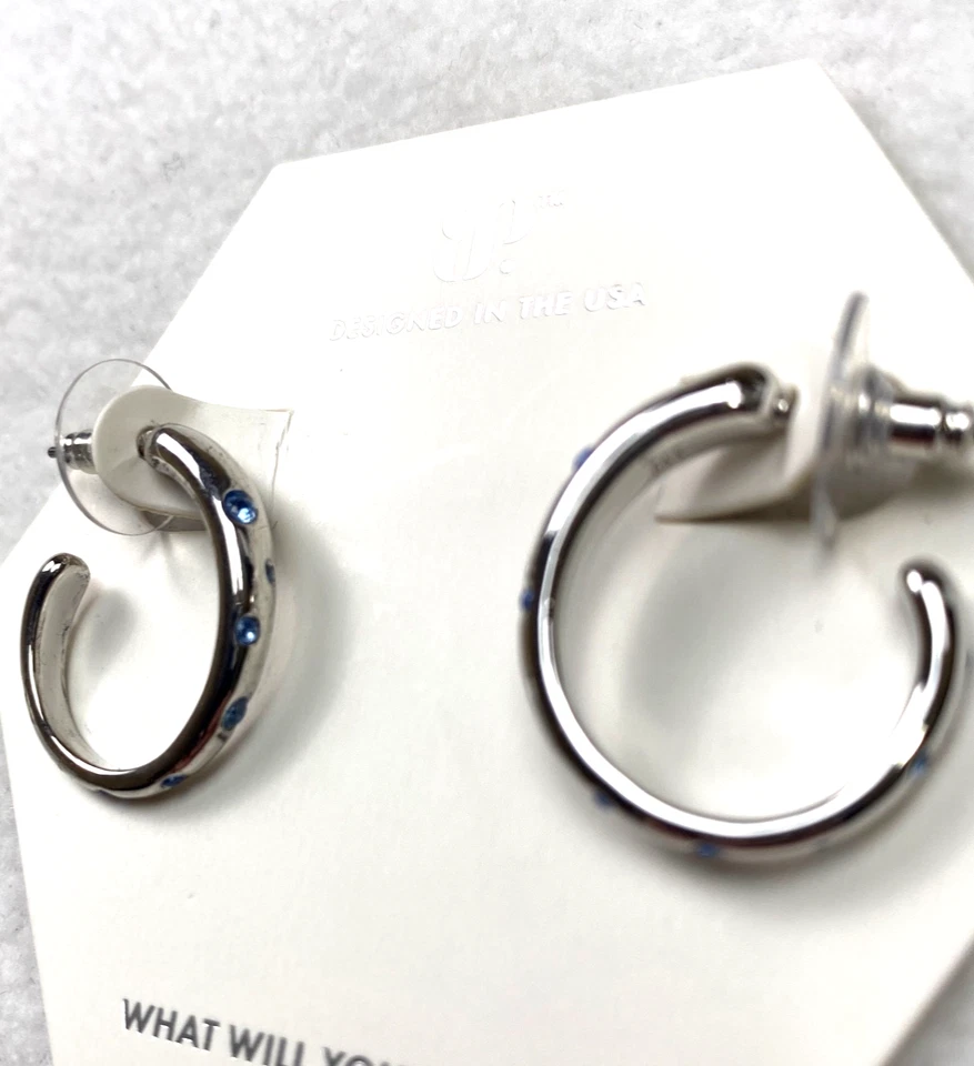 Pendientes de fiesta BP Bomb creados en laboratorio topacio azul chapado en rodio RBP6701 NUEVOS CON ETIQUETAS $130 Foto 3 de 4