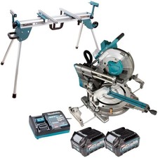Image of Makita LS003GD201 40V XGT Brushless Mitre Saw 2 x 2.5Ah Battery & Leg Stand