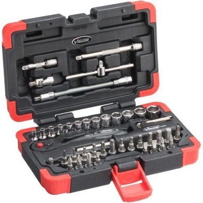 VIGOR Steckschlüsselsatz 46 tlg. 1/4Zoll 4kt. hohl 6,3mm V2414N