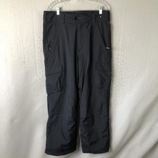 Obermeyer Snow Pants Mens Medium Black Cargo II Insulated Ski Nylon 37x30