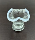 Fenton Mini Vase Clear Opalescent Glass Ruffle Top 1.75"H Miniature #37 1940's