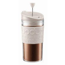 Image of BODUM TRAVEL PRESS SET COFFEE MAKER, 0.35 L, 12 OZ - OFF WHITE