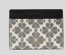 NEW Kate Spade Flower Star Toss Small Slim Card Holder Black Multi KI371 89