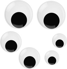 FKEYTO Wiggle Googly Eyes with Self Adhesive Large Black 2 Inch 3 4