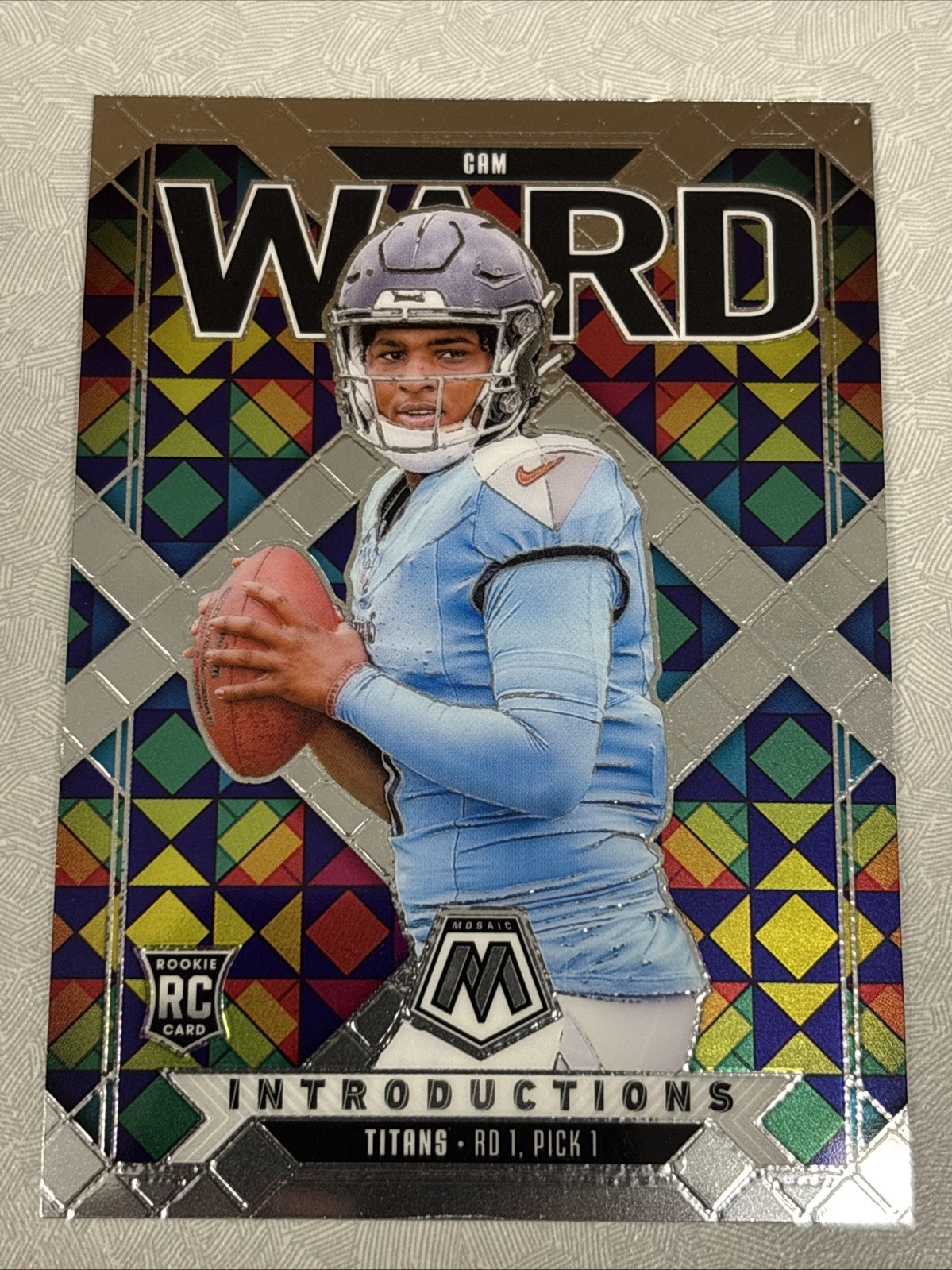 Cam Ward (RC) 2025 Panini Mosaic Rookie Introductions #6 Titans SP