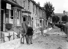 WWII A row of bombed out houses in Dover Kent Historic Old Photo