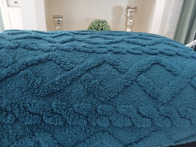 Neue kuschelige Badizio Decke mit Struktur Dunkelgrün Plaid Grün 150x200 