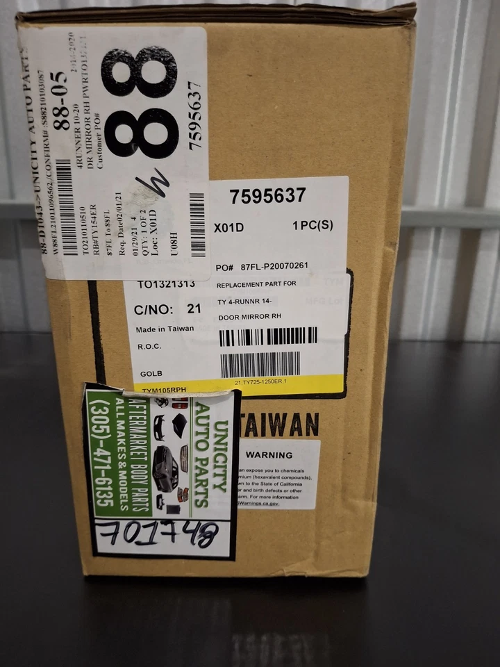 Espelho pintável vidro elétrico aquecido lateral do passageiro para 2014-2018 Toyota 4Runner - Imagem 4 de 4