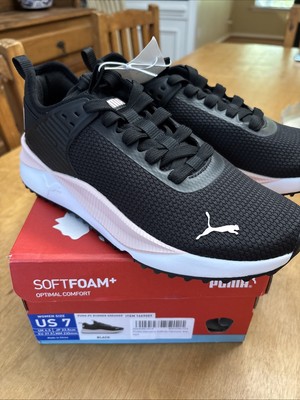 Women s Sz7 Puma PC Runner Sneaker Black W/pink 