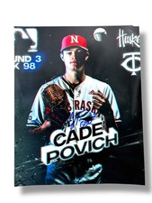 Cade Povich #33 Nebraska Cornhusker Baseball Signed 8x10