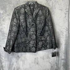 🆕 Le Suit Separates Women's Blazer Size 18 Skirt Size 16 Black/White Floral