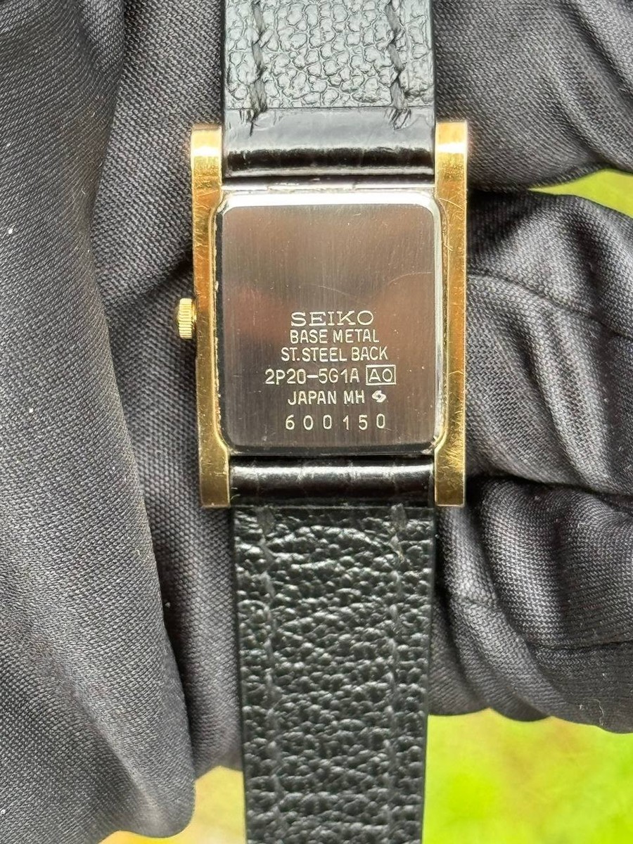 Rare Vtg 1996 Seiko Porte 2P20-5G1A Watch Roman Dial Tank Screw
