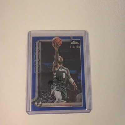 2025-26 Topps Chrome #153 Damian Lillard Blue Refractor #/150