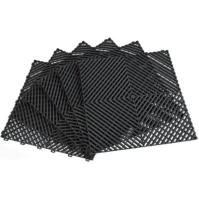 RAMROXX Performance Bodenfliese Garagenboden Floor Schwarz 40x40cm 6 Stck 0,96qm