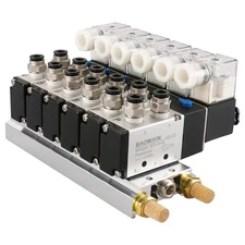 Baomain 6 Space Pneumatic Solenoid Valve 4V210-08 AC 24V Single Head 2 Positi...