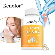 Vitamin D3+K2 Capsules -Strong Bones+Muscles-Immune System Health-Healthy Living