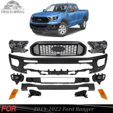 Front Bumper Face Bar Paintable & Grille Assembly Kit For 2019-2022 Ford Ranger