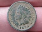 1893 Indian Head One Cent Penny- Partial LIBERTY, Fine/VF Details, Crusty