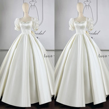 Vintage Wedding Dresses Lace Appliques Short Sleeves A Line Bridal Gowns