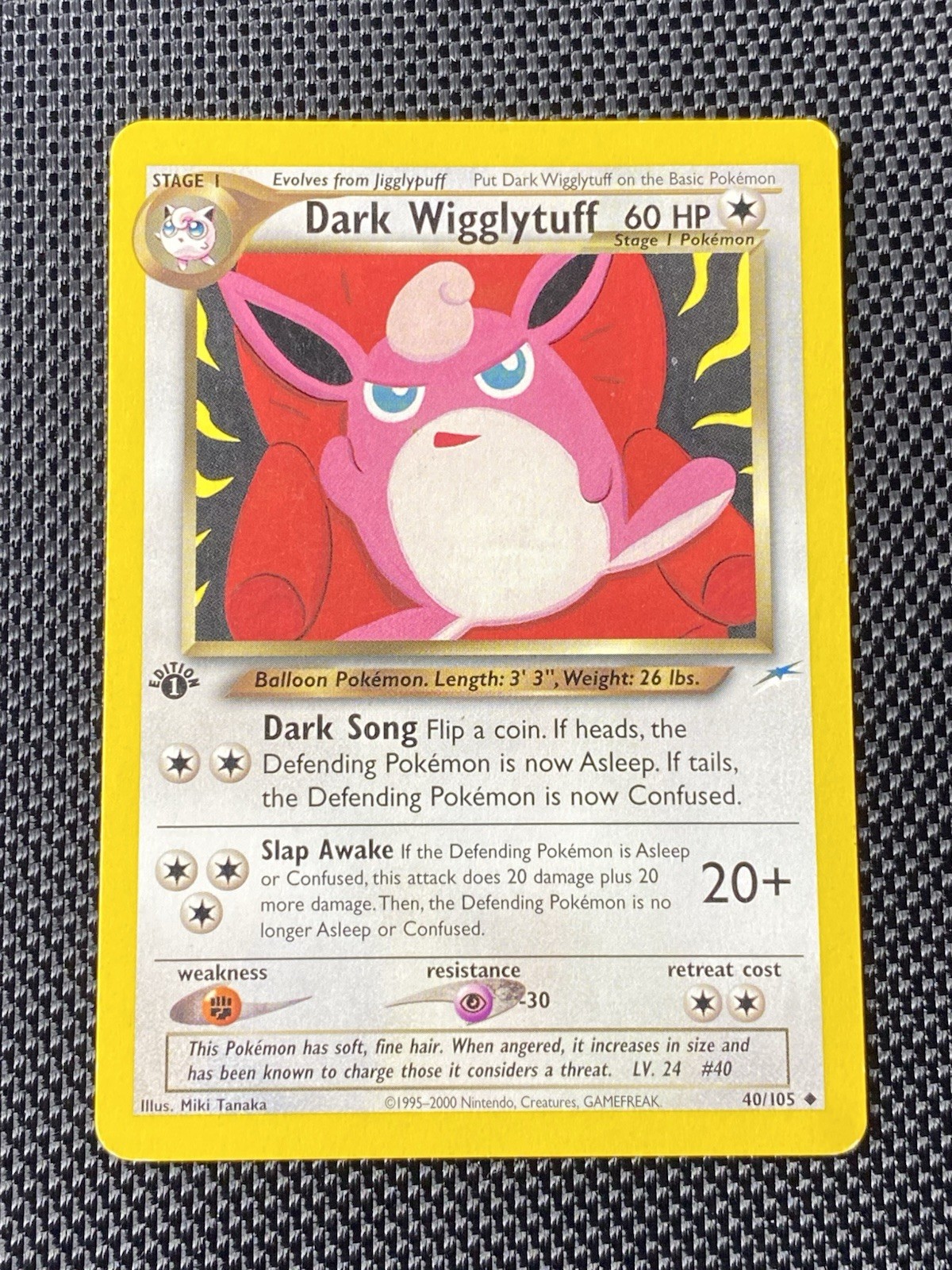 Pokemon Card - Dark Wigglytuff Neo Destiny 40/105 Uncommon 1st Edition LP+
