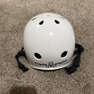 Triple Eight Dual Certified Skateboard Helmet, Matte White Medium