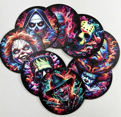 Famous Movie Monsters - 8er Set Untersetzer (Tattoo Art)