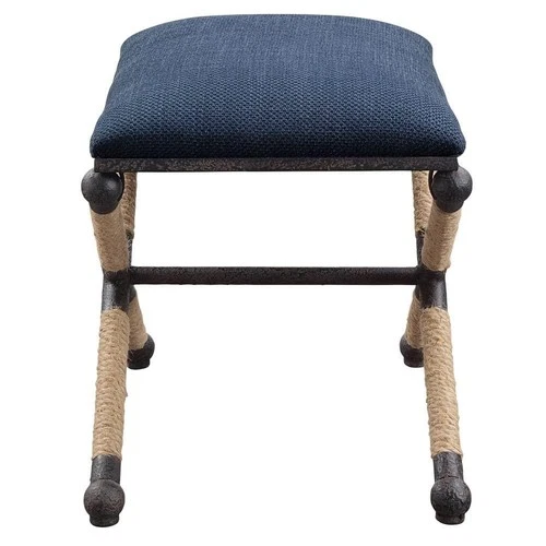 Uttermost Firth Navy Blue Cotton Bench - Picture 5 of 6