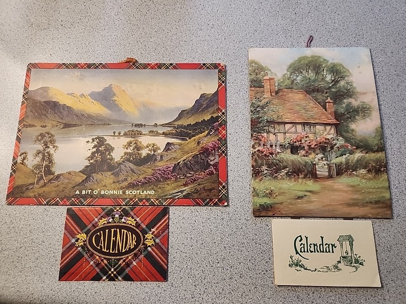 Vintage ART Litho Print Calendars 1949/1950 - Scotland And England