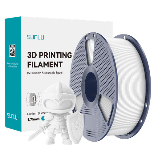 SUNLU PLA+ 3D Printer Filament 1KG/2.2LBS PLA PLUS Strong&Tough Material White
