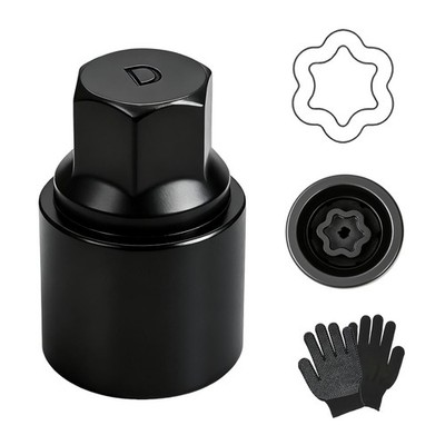D-Wheel Locking Nut Key 0.82 inches (diameter), 1.07 (height), Black 