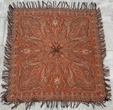 Vintage Hand Woven Paisley Shawl Women Shawl Woolen Textile 3x3 ft Free Ship