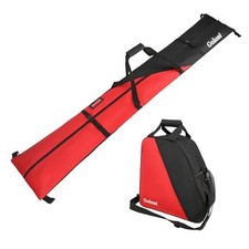 Ski Bag and Boot Bag Combo,Ski Bags for Air Travel,Snowboard Bag Black Red