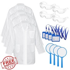 Tarpop Kids Doctor Lab Coat Costume Kit w/ Glasses ID Card