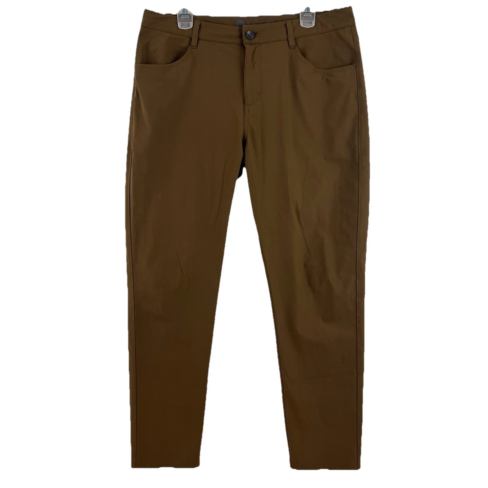 Vuori Meta Pants Mens Size 34 Brown 35x30 Slim Fit 5-Pocket Tapered Leg Chino
