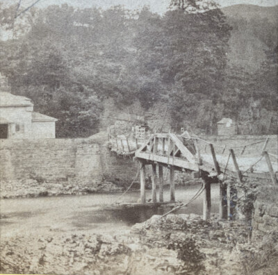 Chain Bridge Old Photo Stereoview Europe United Kingdom Wales