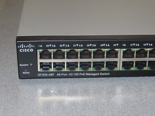 Cisco SF300-48P 48-Port 10/100 PoE 4-Port GbE Network Switch - Picture 2 of 3