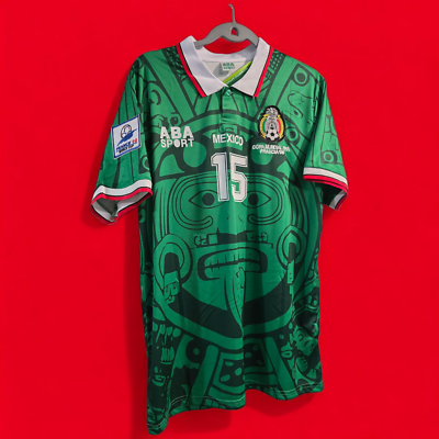 Mexico Home World Cup 98 - HERNANDEZ # 15 - Football Soccer - XL