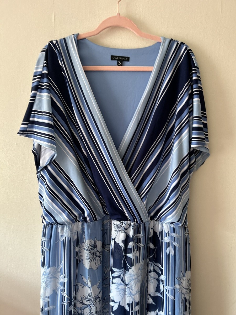 Lane Bryant Blue And White Stripes And Flowers Graduation/Wedding Dress Sz 28 | eBay Lane Bryant Blue And White Stripes And Flowers Graduation/Wedding Dress Sz 28 | eBay