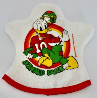 NEW Vintage Donald Duck Football Bath Mitt Glove Wash Walt Disney