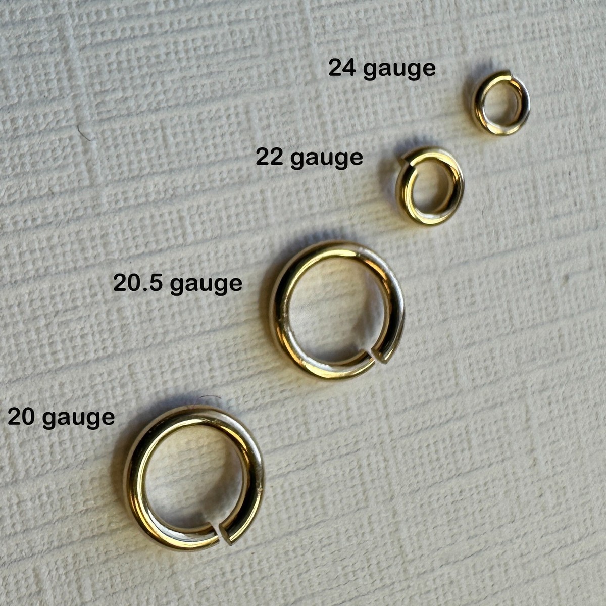 14K Gold Filled Jump Rings for Permanent Jewelry-Open Jump Rings(20,22,24  Gauge)