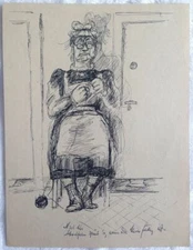 Werner Knoth Original Drawing 2 Sided 2 Sketched Motifs Unique 