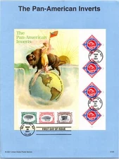 USPS SOUVENIR PAGE THE PAN-AMERICAN INVERTS MINIATURE SHEET 2001