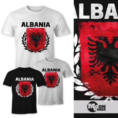 Herren T-Shirt - Fußball EM 2016 Albania Albanien Flagge Vintage - Comfort Fit