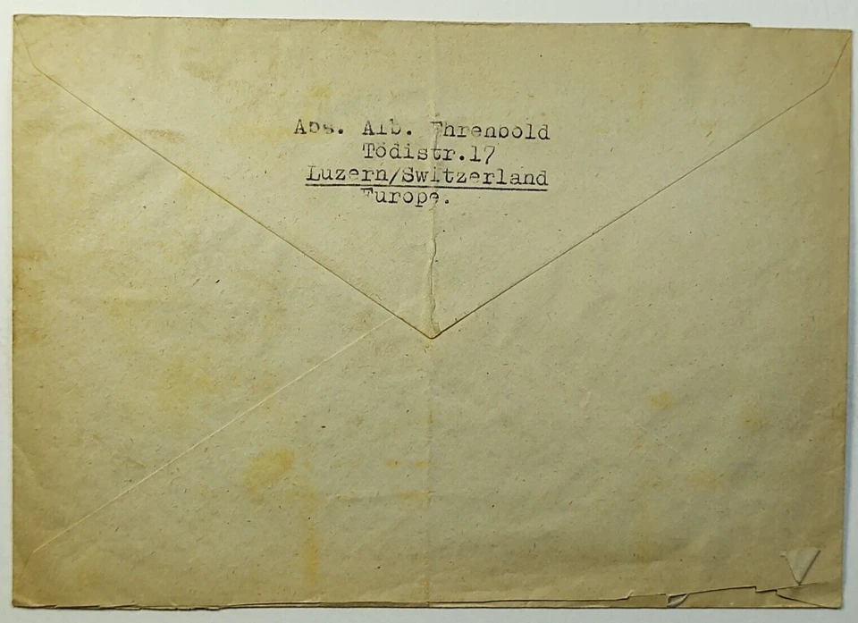 1947 Switzerland Locomotive/Trains Airmail Cover Lucern to Bathurst Australia - Image 2 of 2