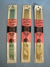 3 VINTAGE MARCIA LYNN ALUMINUM KNITTING NEEDLES~7" DOUBLE POINT~SIZES 6, 7 & 8